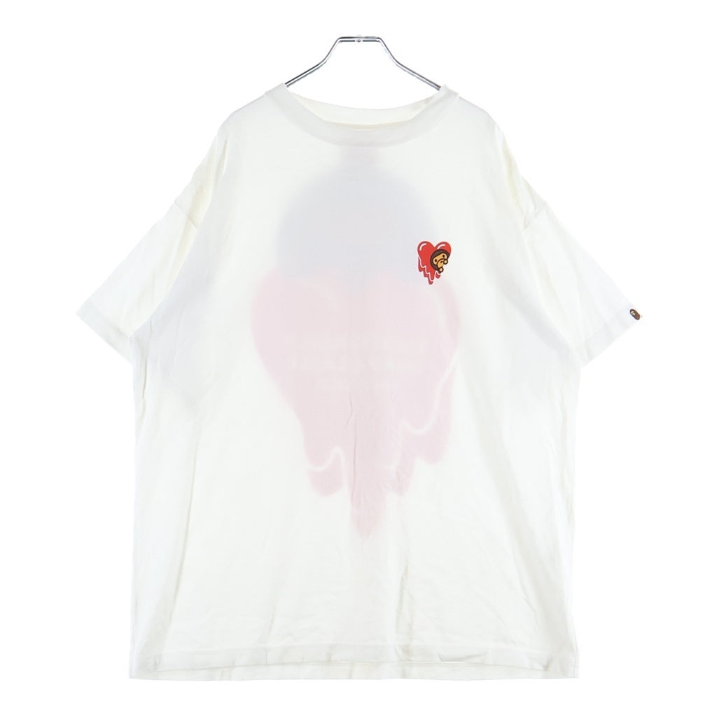 A BATHING APE(アベイシングエイプ) ×EMOTIONALLY UNAVAILABLE BABY MILO プリント半袖Tシャツカットソー ホワイト