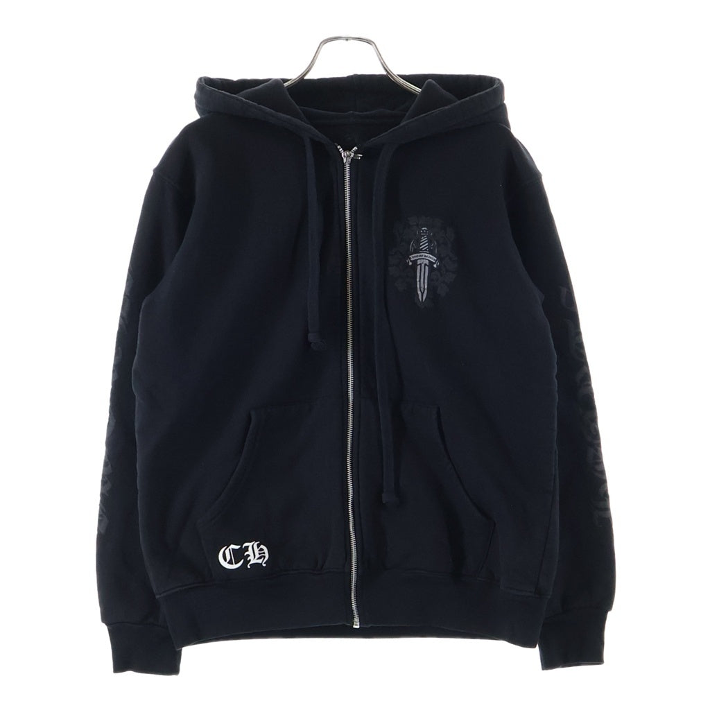 CHROME HEARTS(クロムハーツ) SWTSHRT HD ZIP バックヴァインダガープリントジップアップパーカー ブラック