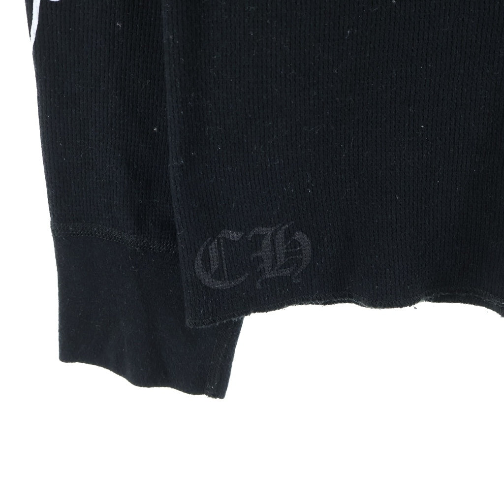 CHROME HEARTS(クロムハーツ) Horseshoe Thermal L/S Tee ホースシュー 袖フローラル サーマル長袖Tシャツ ブラック