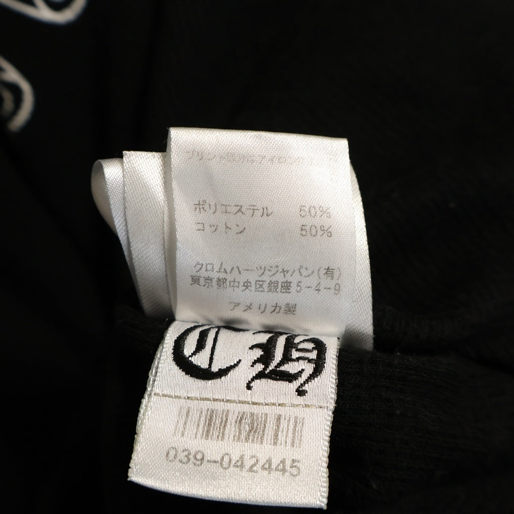 CHROME HEARTS(クロムハーツ) Horseshoe Thermal L/S Tee ホースシュー 袖フローラル サーマル長袖Tシャツ ブラック