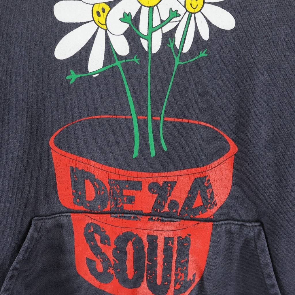 SAINT MICHAEL(セントマイケル) ×HOODIE DE LA SOUL デラソウル ダメージ加工プルオーバーパーカー ブラック SM-HR1-000-C19