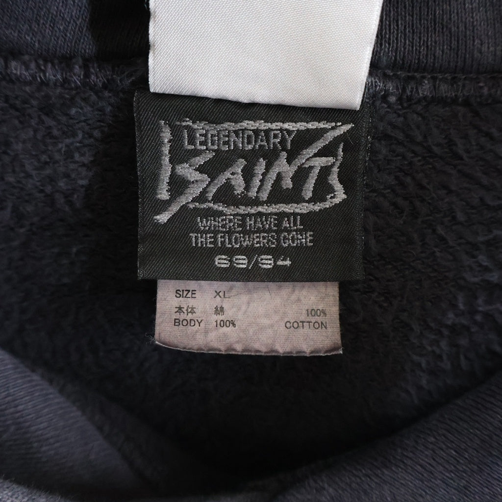 SAINT MICHAEL(セントマイケル) ×HOODIE DE LA SOUL デラソウル ダメージ加工プルオーバーパーカー ブラック SM-HR1-000-C19