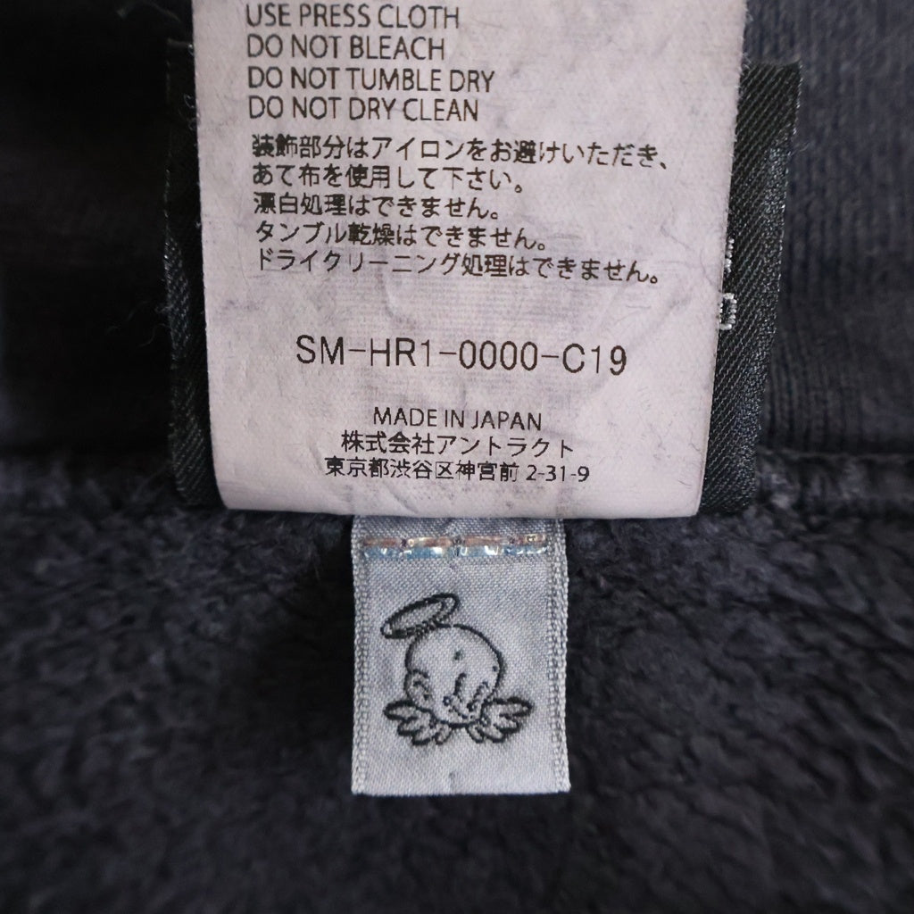 SAINT MICHAEL(セントマイケル) ×HOODIE DE LA SOUL デラソウル ダメージ加工プルオーバーパーカー ブラック SM-HR1-000-C19