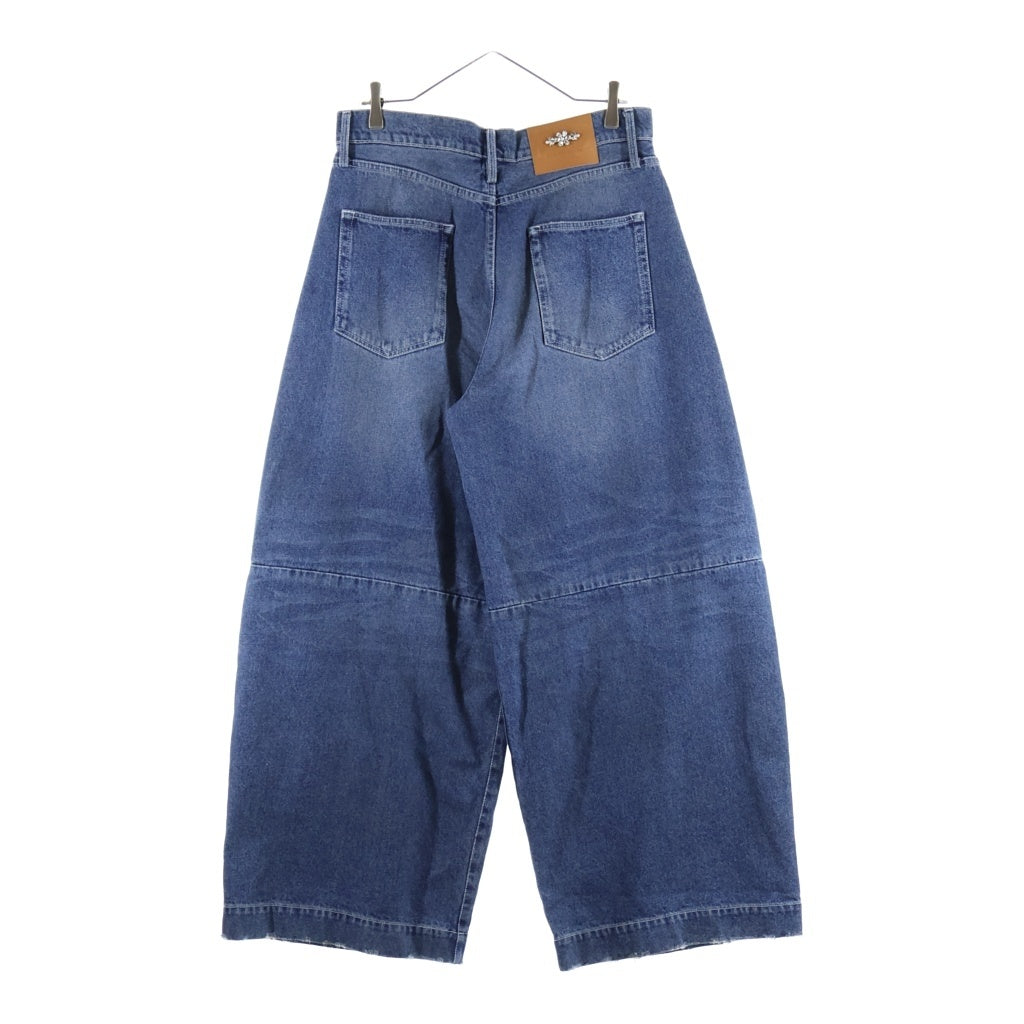 Simone Rocha(シモーネロシャ) 5POCKET JEANS ファイブポケットジーンズ ダメージ加工ワイドデニムパンツ インディゴ