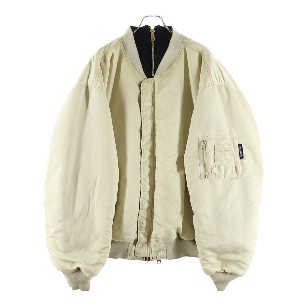 VETEMENTS(ヴェトモン) リバーシブルダブルジップ MA-1ブルゾンジャケット ブラック UAH21JA001
