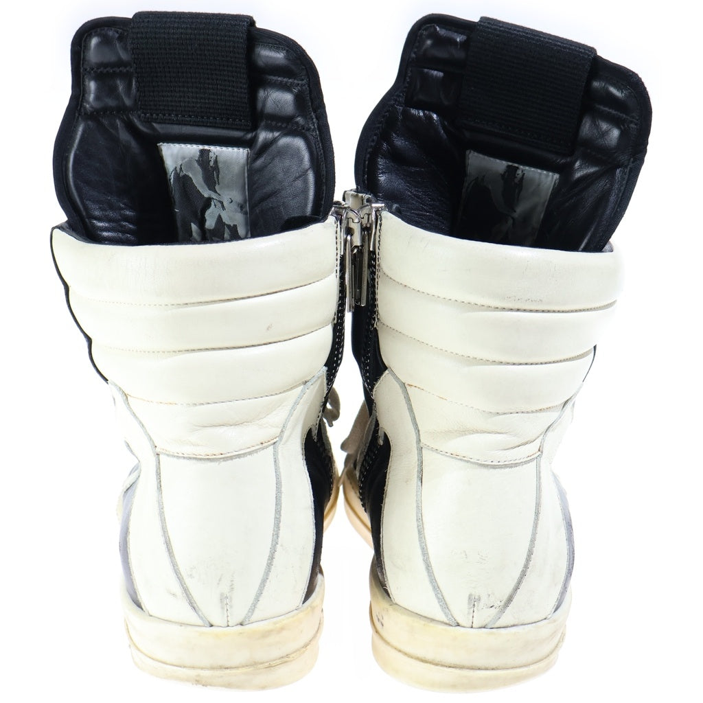 Rick Owens(リックオウエンス) Geobasket Sneaker ジオバスケットレザーハイカットスニーカー ブラック/ホワイト