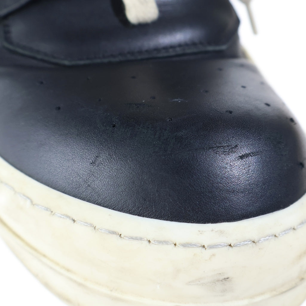 Rick Owens(リックオウエンス) Geobasket Sneaker ジオバスケットレザーハイカットスニーカー ブラック/ホワイト