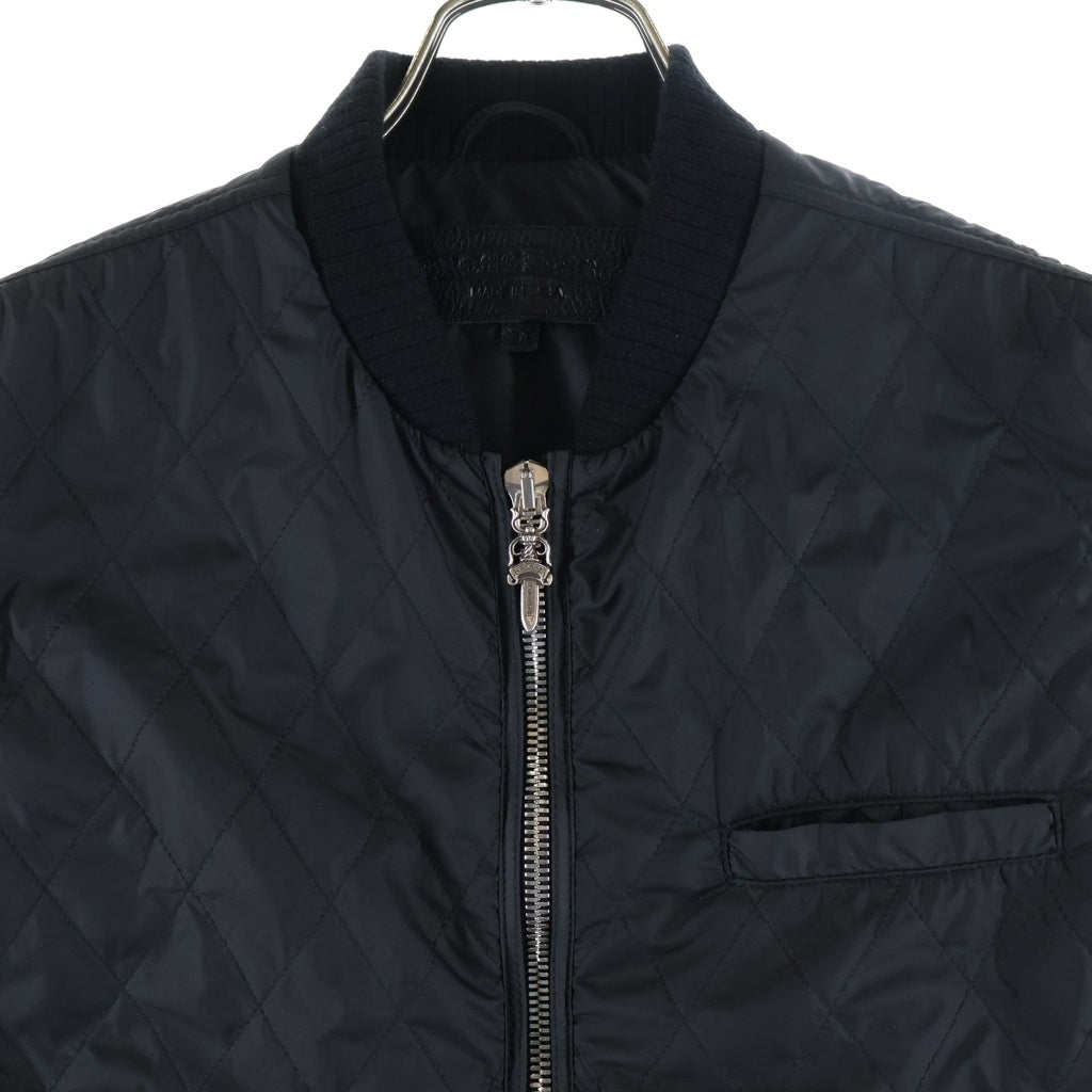 CHROME HEARTS(クロムハーツ) 新型 PAPA VEST パパ ベスト セメタリークロスレザーパッチキルティングベスト ブラック