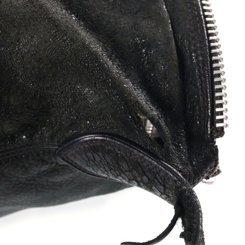 CHROME HEARTS(クロムハーツ) LELO SM レロ クロスパッチ付き レザーショルダーバッグ ブラック