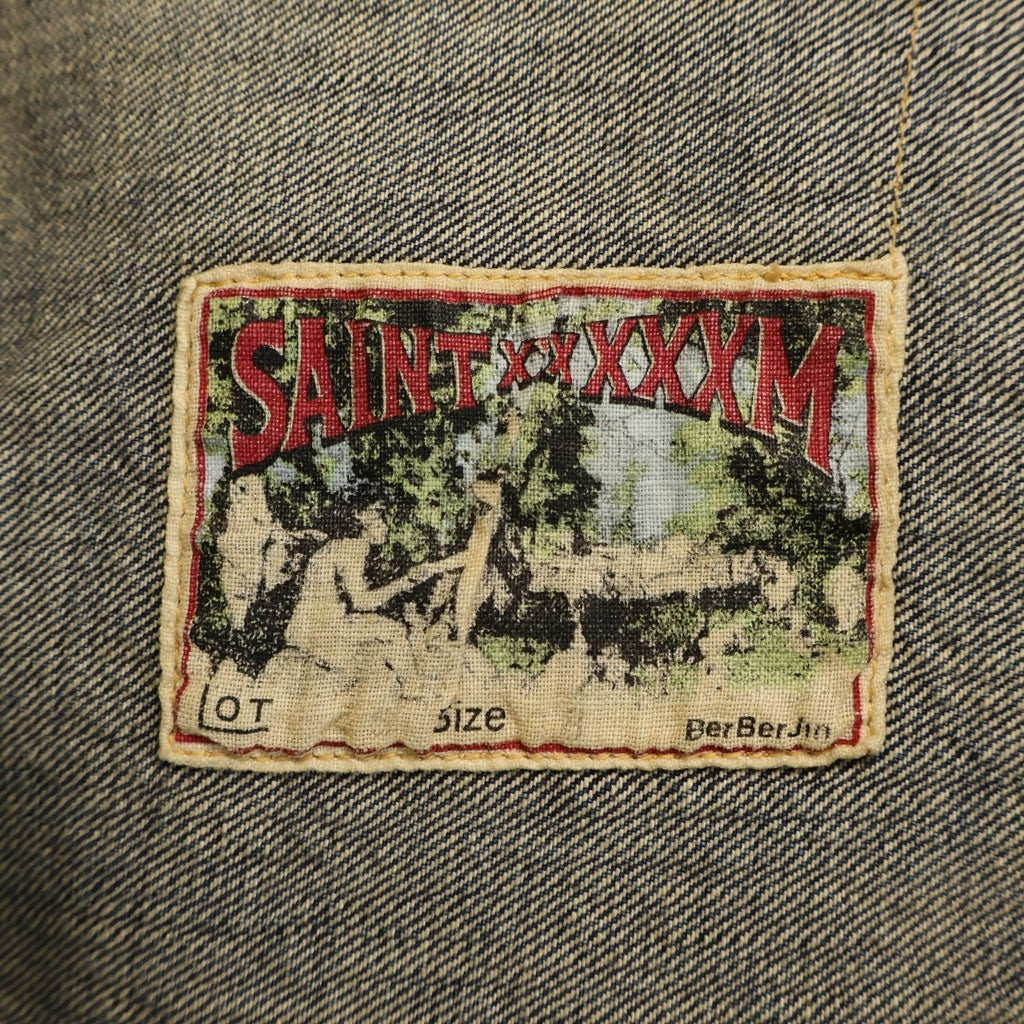 SAINT MICHAEL(セントマイケル) 25SS ×BerBerJin DENIM JACKET DAMAGE ×ベルベルジン ダメージ加工 デニムジャケット インディゴ SM-HR8-0000-C39