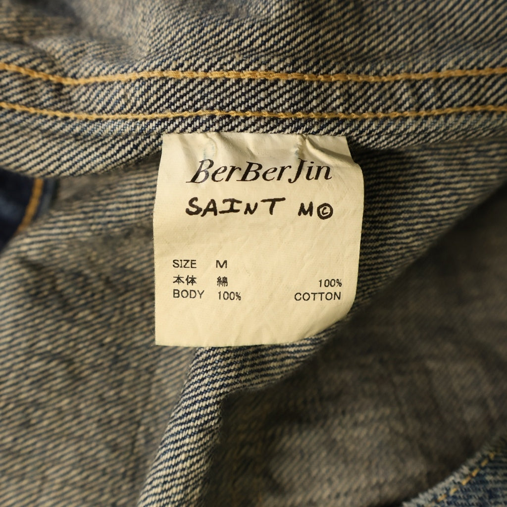 SAINT MICHAEL(セントマイケル) 25SS ×BerBerJin DENIM JACKET DAMAGE ×ベルベルジン ダメージ加工 デニムジャケット インディゴ SM-HR8-0000-C39