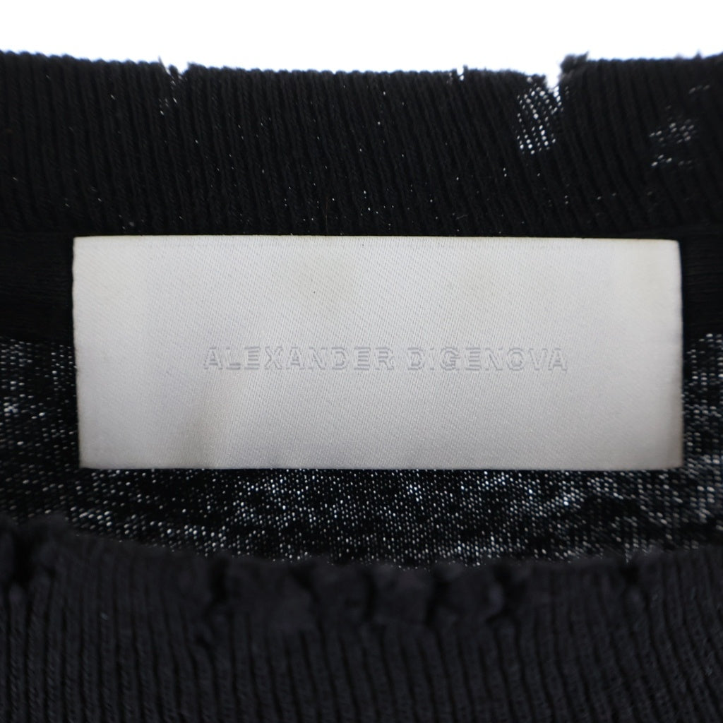 ALEXANDER DIGENOVA(アレキサンダーディジェノバ) CHRISTIAN クリスチャンプリント ダメージ加工長袖Tシャツカットソー ブラック