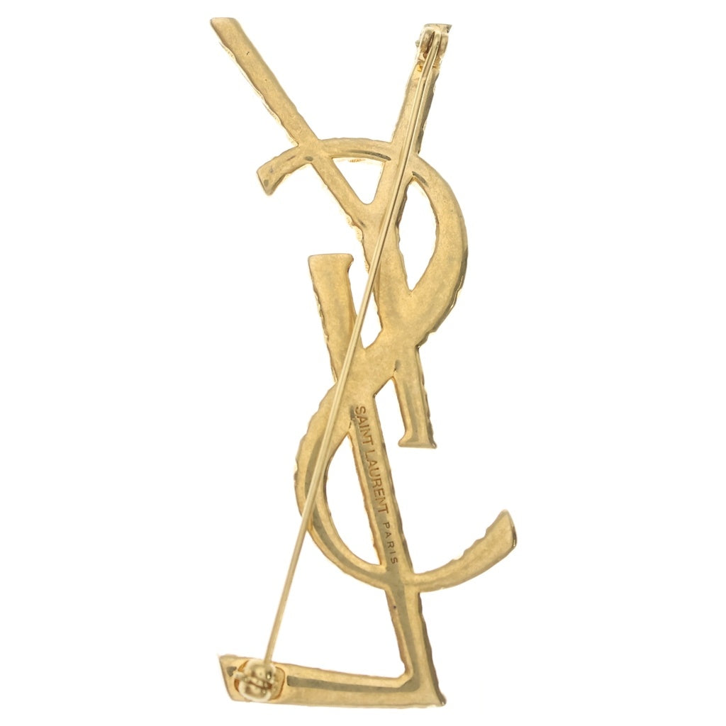 SAINT LAURENT PARIS(サンローランパリ) ロゴシグネチャーブローチ シルバー レディース