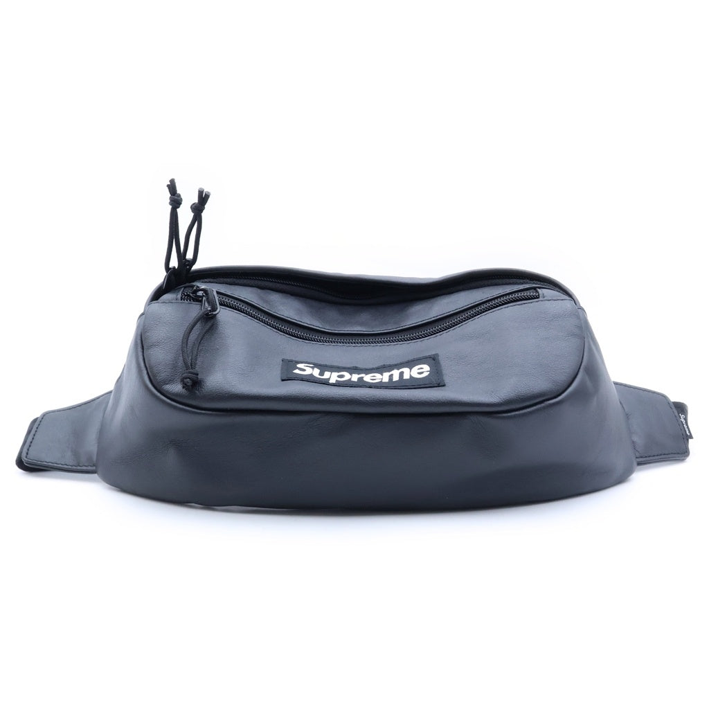 SUPREME(シュプリーム) 24AW Leather Waist Bag レザーウエストバッグ ブラック