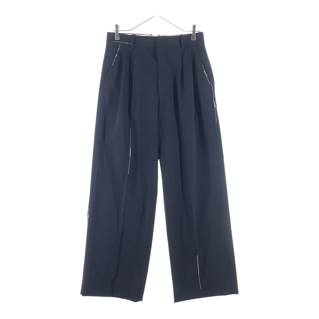 ADER ERROR(アーダーエラー) ×ZARA ステッチデザイン ワイドレッグスラックス ブラック