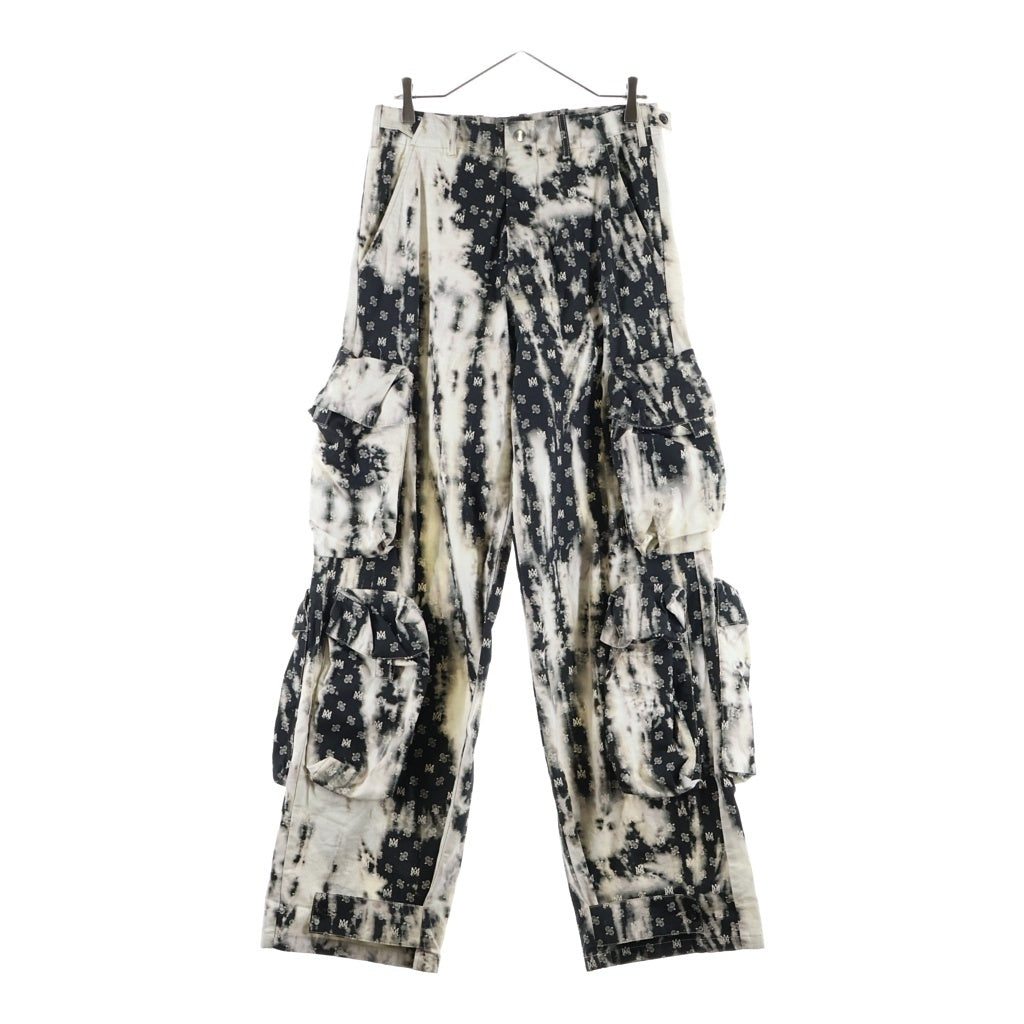 AMIRI(アミリ) Bleached Cargo Pants With Monogram Motif ブリーチ加工 モノグラム カーゴパンツ ブラック/ホワイト