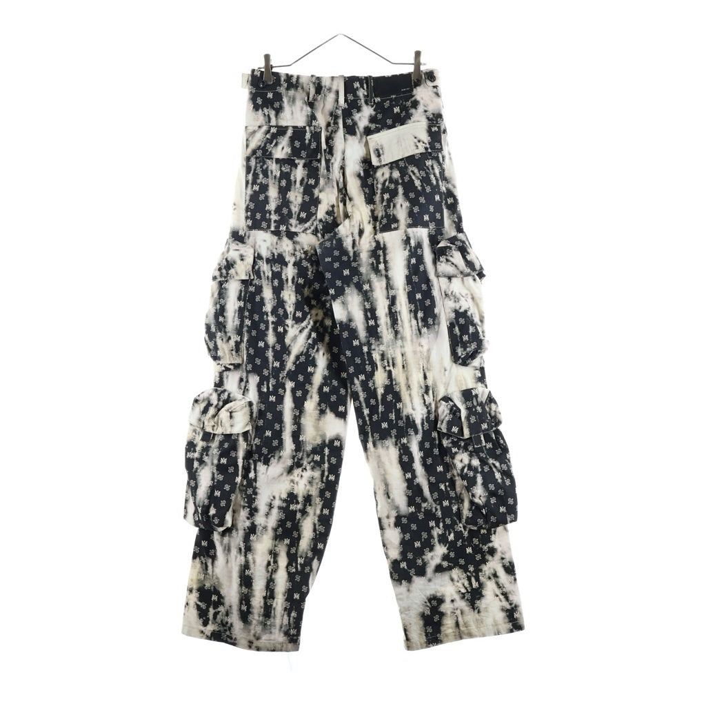 AMIRI(アミリ) Bleached Cargo Pants With Monogram Motif ブリーチ加工 モノグラム カーゴパンツ ブラック/ホワイト