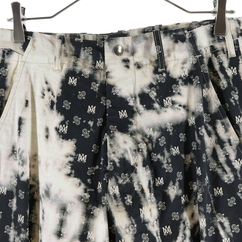 AMIRI(アミリ) Bleached Cargo Pants With Monogram Motif ブリーチ加工 モノグラム カーゴパンツ ブラック/ホワイト