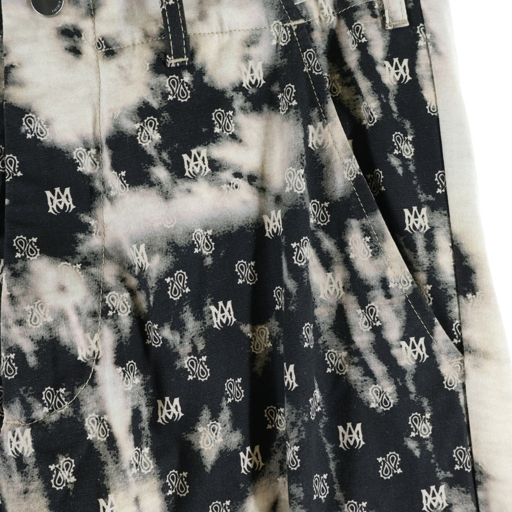 AMIRI(アミリ) Bleached Cargo Pants With Monogram Motif ブリーチ加工 モノグラム カーゴパンツ ブラック/ホワイト