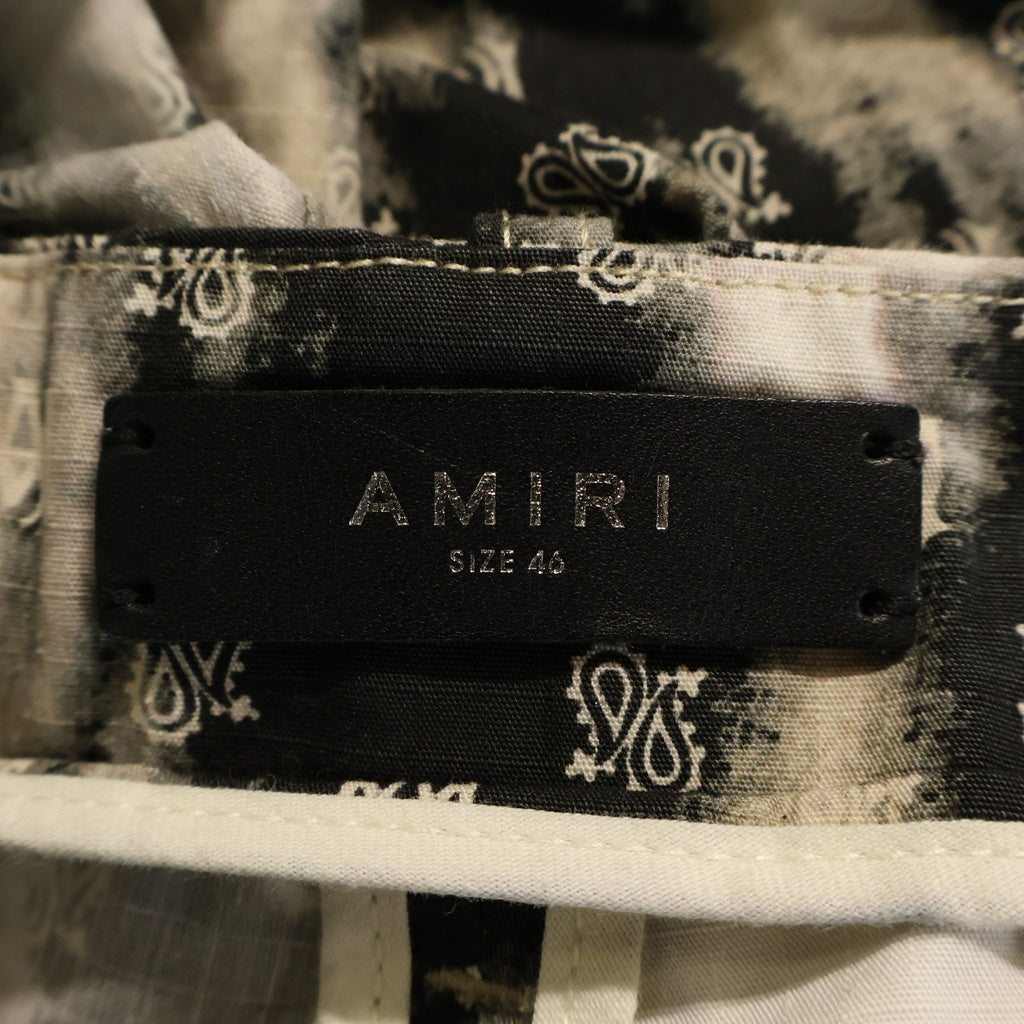 AMIRI(アミリ) Bleached Cargo Pants With Monogram Motif ブリーチ加工 モノグラム カーゴパンツ ブラック/ホワイト