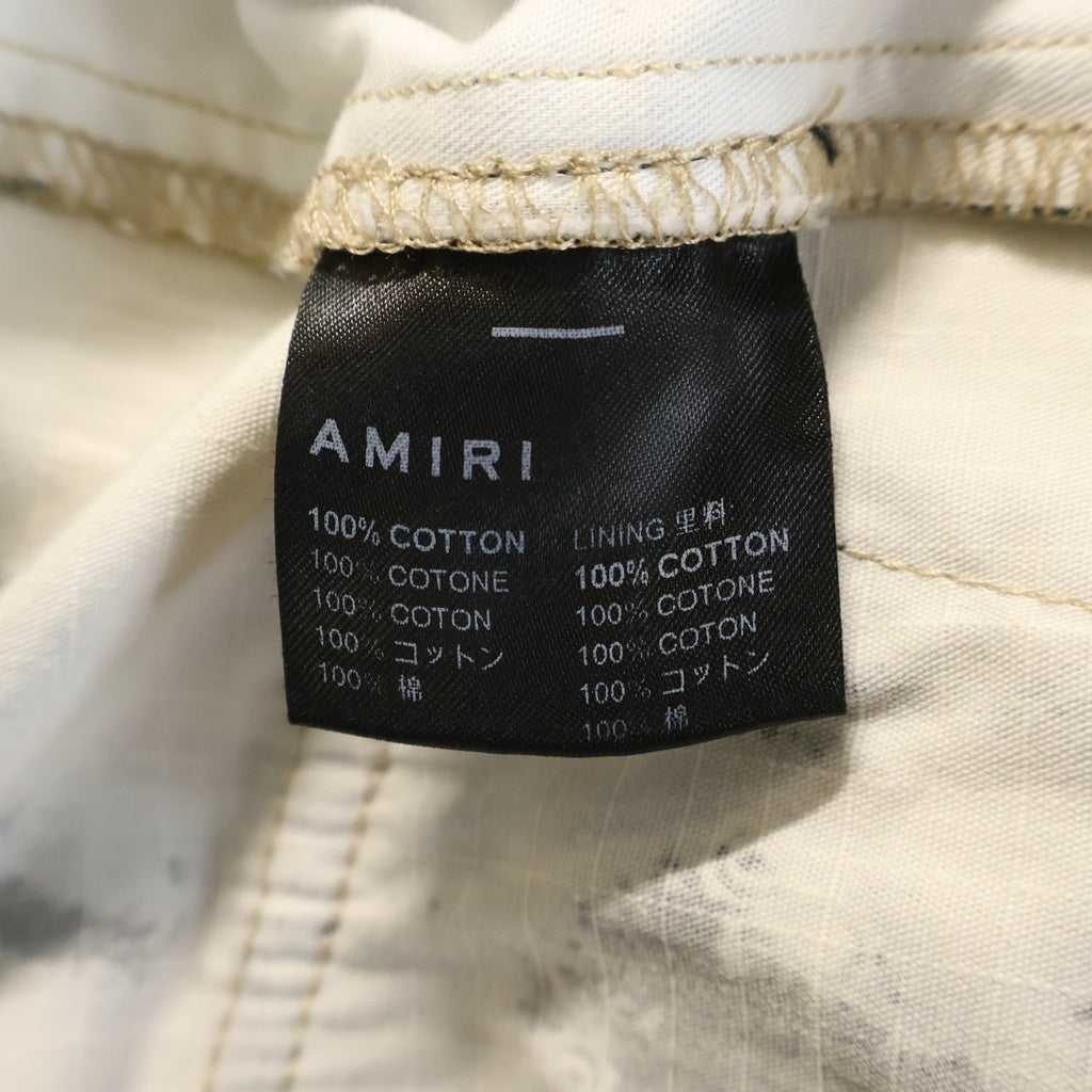 AMIRI(アミリ) Bleached Cargo Pants With Monogram Motif ブリーチ加工 モノグラム カーゴパンツ ブラック/ホワイト