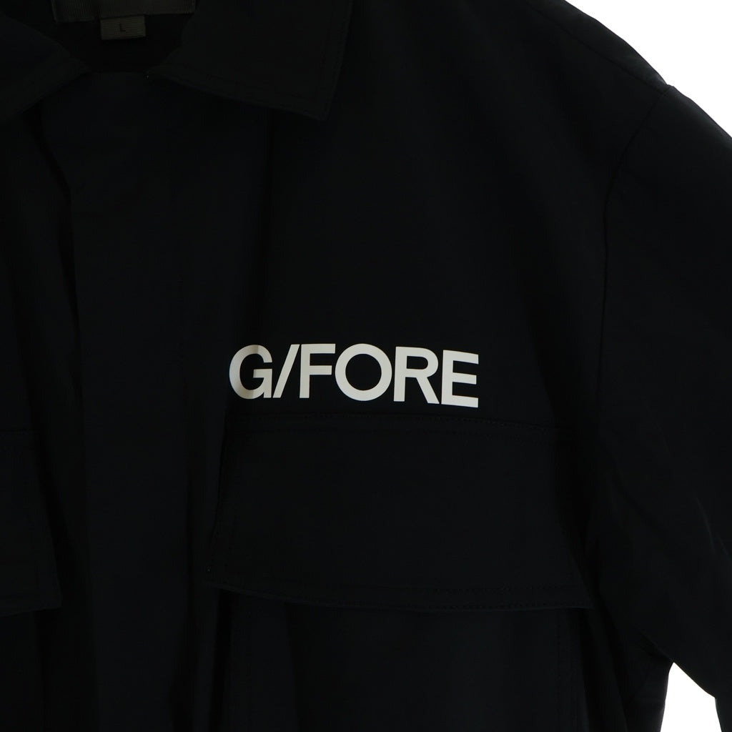 G/FORE(ジーフォア) ロゴプリント ナイロン半袖ジャンプスーツ ブラック