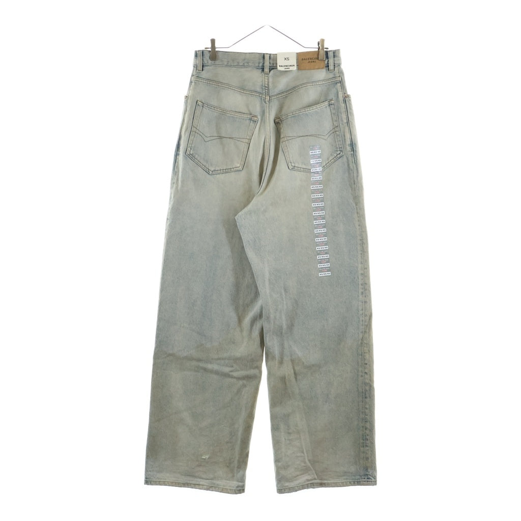 BALENCIAGA(バレンシアガ) 24SS サイズステッカーワイドバギーデニムパンツ インディゴ 767977 TDW14