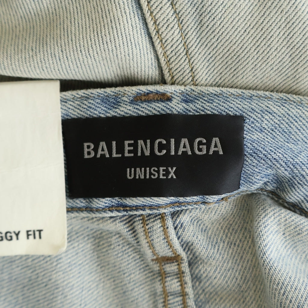 BALENCIAGA(バレンシアガ) 24SS サイズステッカーワイドバギーデニムパンツ インディゴ 767977 TDW14