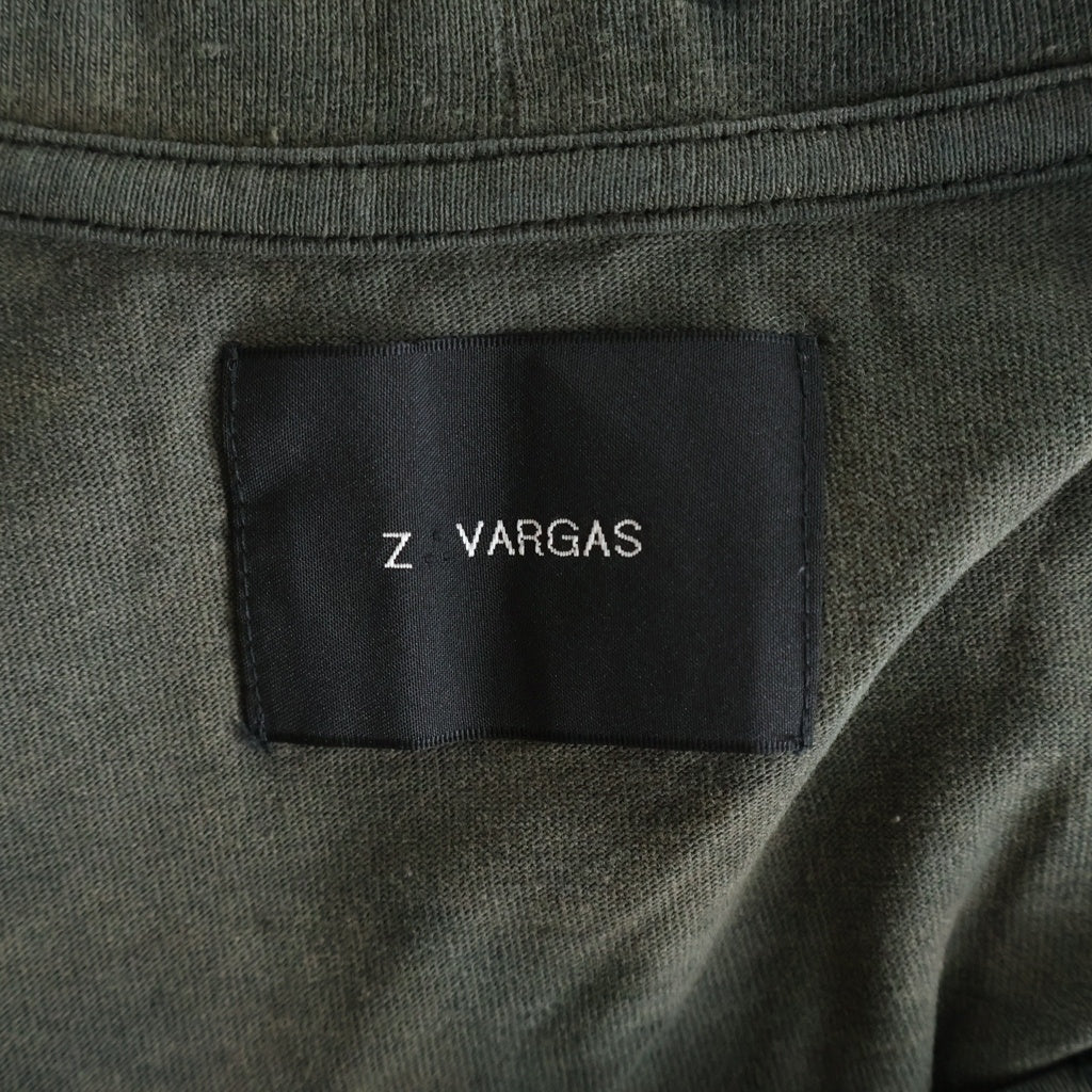 Z.VARGAS(ザックバルガス) SKULL PRINT L/S TEE スカルプリント ヴィンテージ加工 長袖Tシャツカットソー グレー