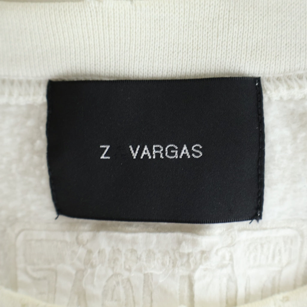 Z.VARGAS(ザックバルガス) ヴィンテージ加工 クルーネックスウェットトレーナー ホワイト