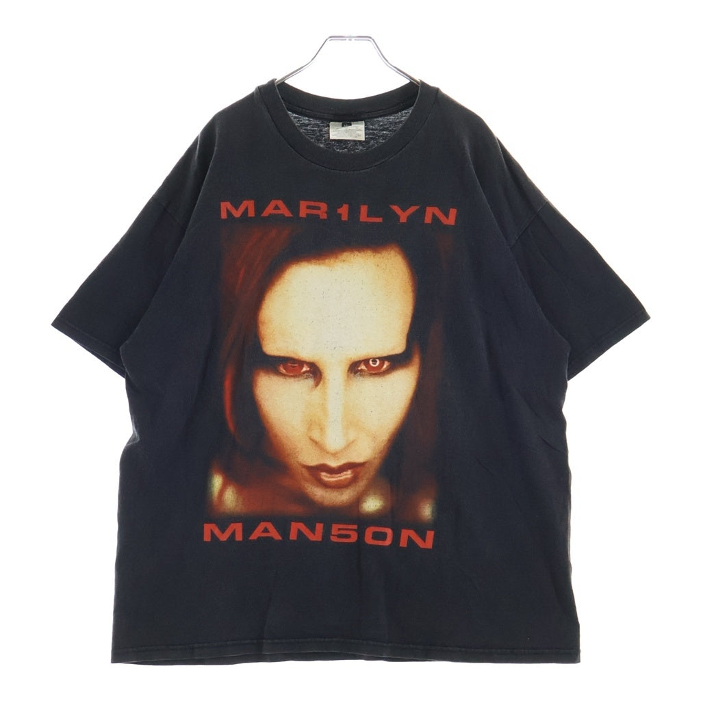 VINTAGE(ヴィンテージ) 90S MARILYN MANSON BIGGER THAN SATAN マリリンマンソン 両面プリント 半袖Tシャツカットソー ブラック