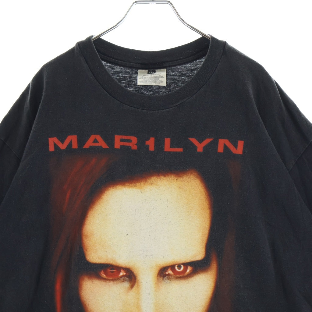 VINTAGE(ヴィンテージ) 90S MARILYN MANSON BIGGER THAN SATAN マリリンマンソン 両面プリント 半袖Tシャツカットソー ブラック
