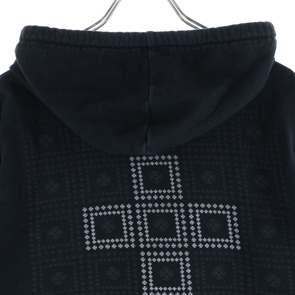 CHROME HEARTS(クロムハーツ) CH PLUS BLOCK CROSS ZIP UP HOODIE CHプラス ブロッククロス ジップアップパーカー レディース ブラック