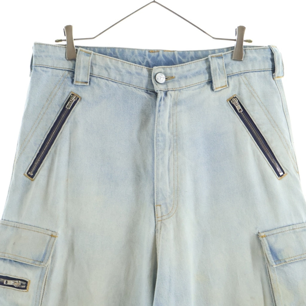 VETEMENTS(ヴェトモン) 23SS トリプルジップアップバギーデニムパンツ インディゴ UE63PA335L