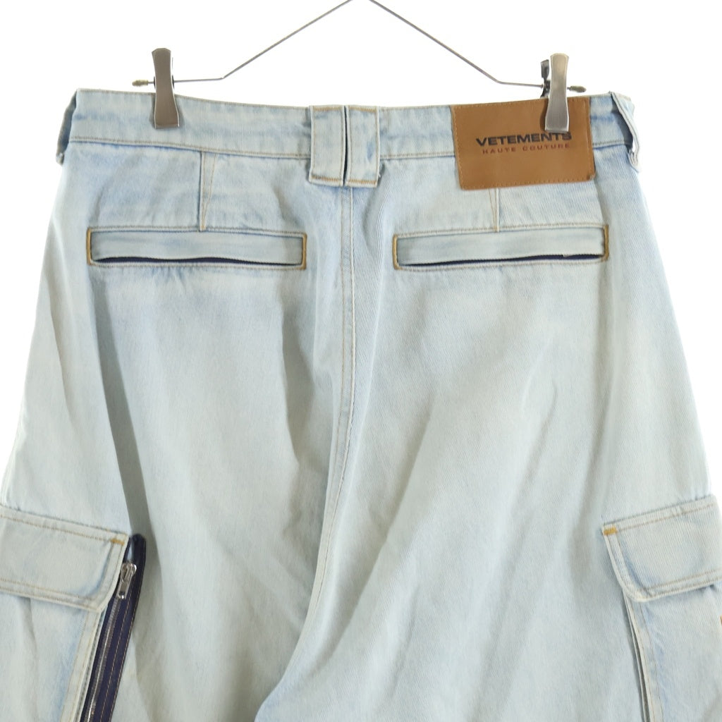 VETEMENTS(ヴェトモン) 23SS トリプルジップアップバギーデニムパンツ インディゴ UE63PA335L