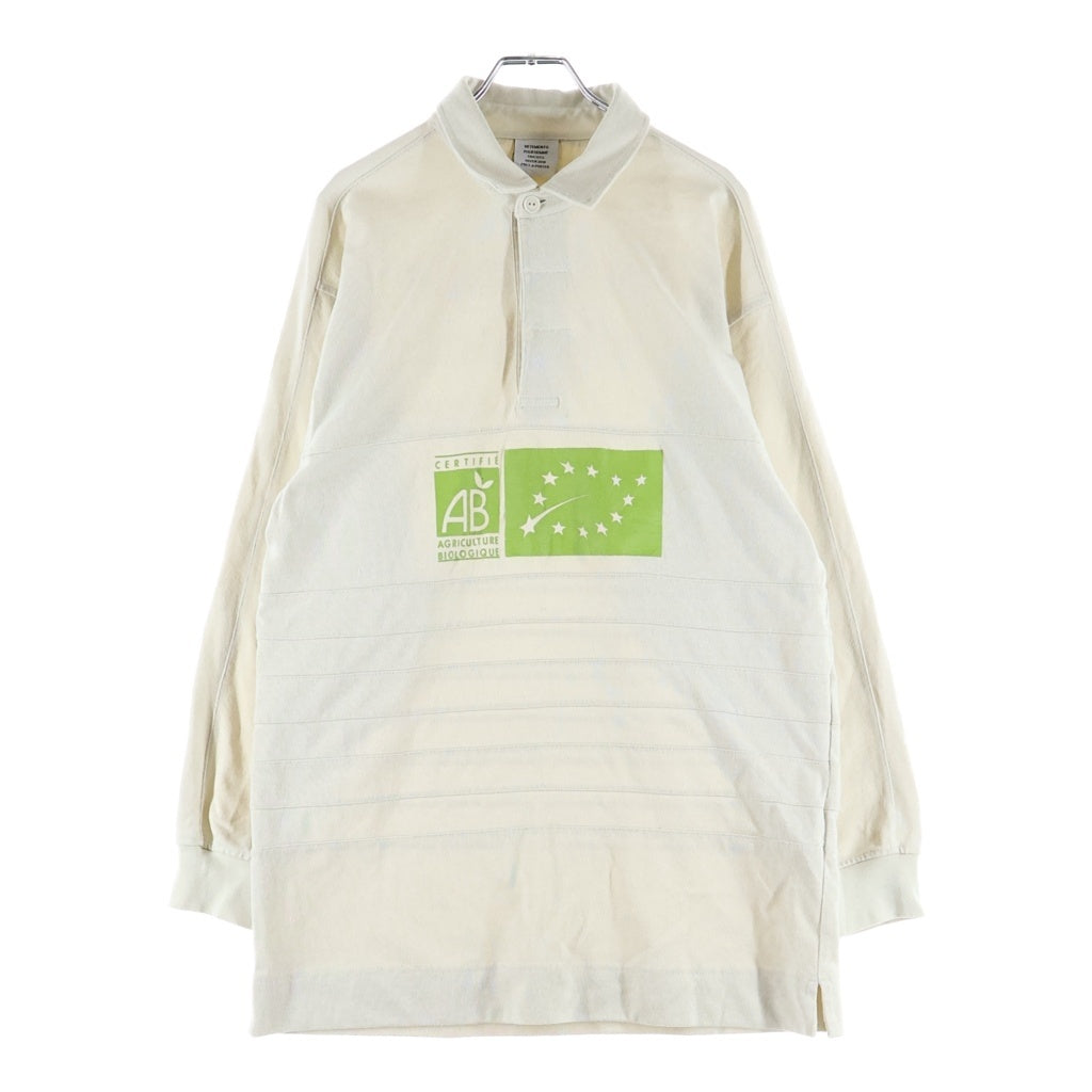 VETEMENTS(ヴェトモン) 19SS ヘビーコットン バック刺繍 ラガー長袖シャツ ベージュ MAH19TR205