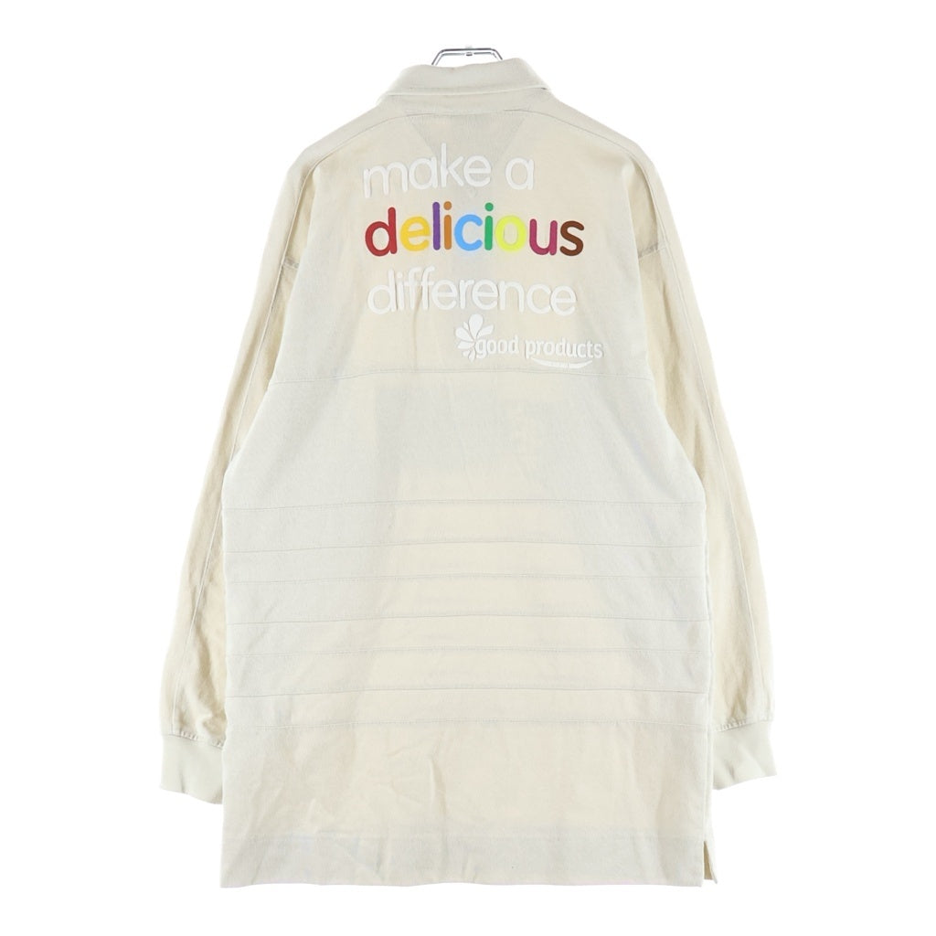 VETEMENTS(ヴェトモン) 19SS ヘビーコットン バック刺繍 ラガー長袖シャツ ベージュ MAH19TR205