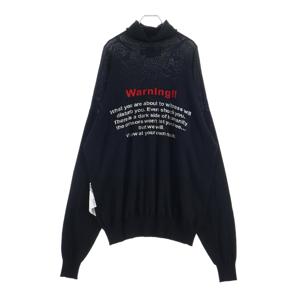 VETEMENTS(ヴェトモン) WARNING TURTLENECK KNIT SWEATER タートルネック ニットセーター ブラック UAH20KN600