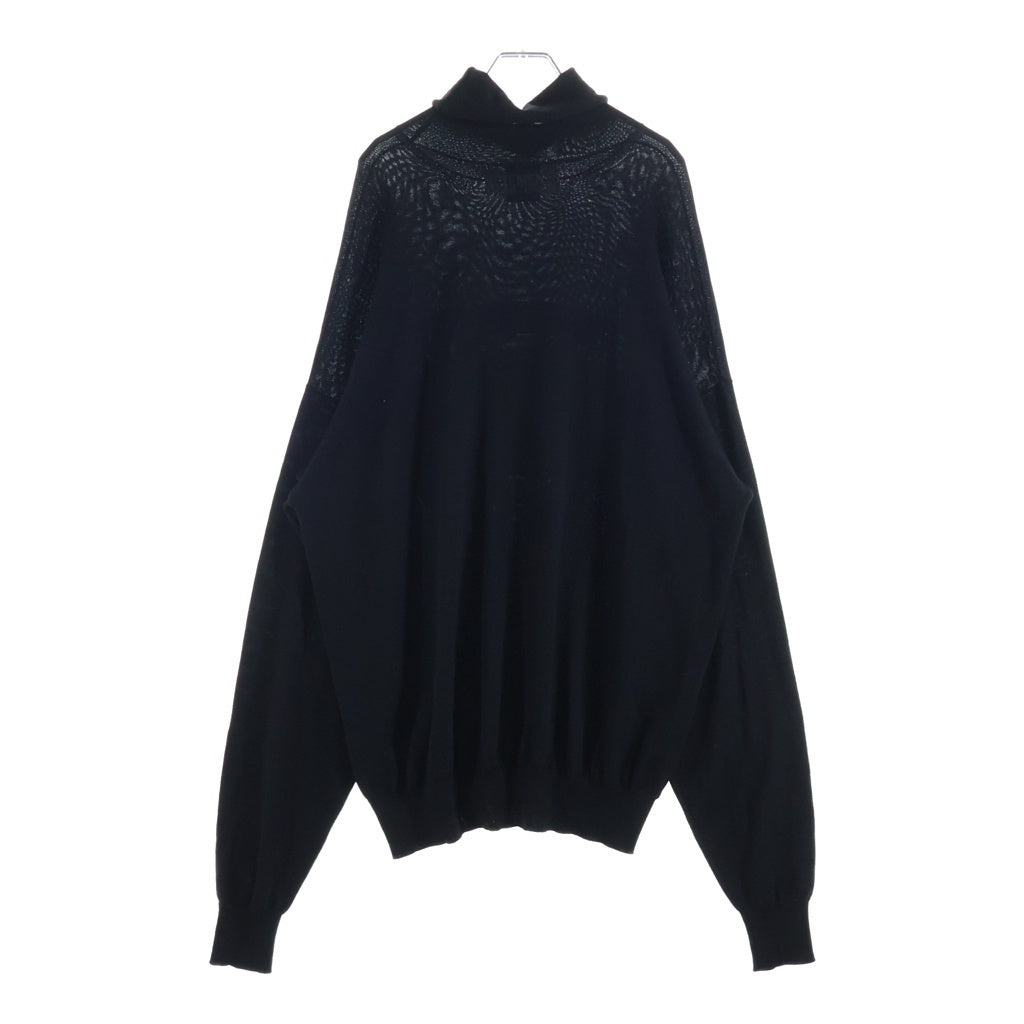 VETEMENTS(ヴェトモン) WARNING TURTLENECK KNIT SWEATER タートルネック ニットセーター ブラック UAH20KN600