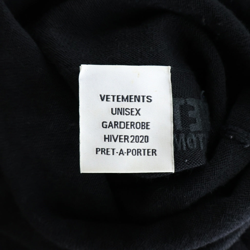 VETEMENTS(ヴェトモン) WARNING TURTLENECK KNIT SWEATER タートルネック ニットセーター ブラック UAH20KN600