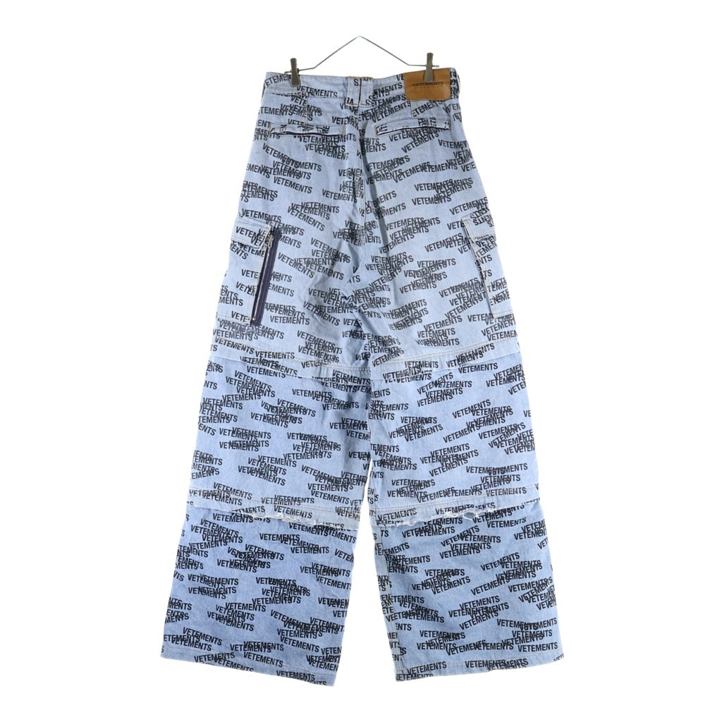VETEMENTS(ヴェトモン) STAMPED LOGO DENIM PANTS ロゴプリント バギーデニムパンツ インディゴ UE63PA551B