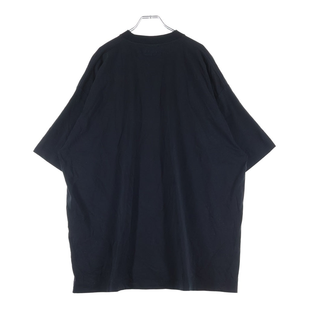 VETEMENTS(ヴェトモン) 25SS OVAL LOGO OVERSIZE S/S TEE オーバルロゴ オーバーサイズ 半袖Tシャツカットソー ブラック UA66TR605BW