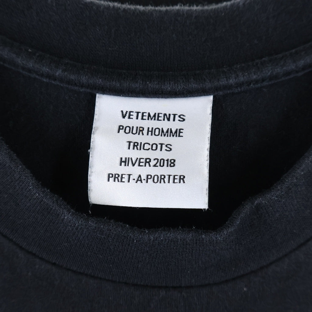 VETEMENTS(ヴェトモン) 17AW COMMANDO DOUBLE TEE 半袖Tシャツカットソー ブラック MAH18TR18