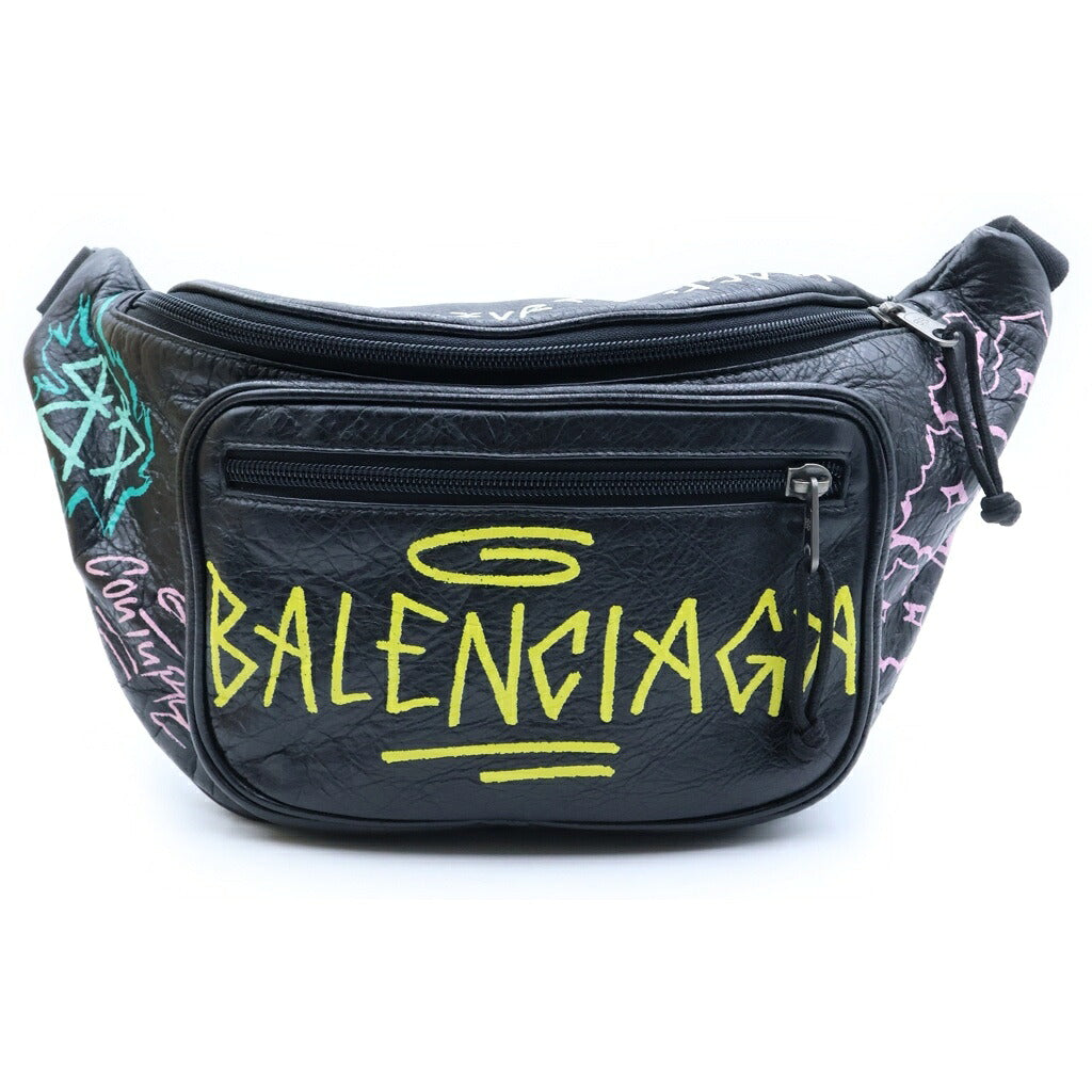 BALENCIAGA(バレンシアガ) グラフィティ エクスプローラー レザーボディバッグ ブラック 529550 1080 X 02123