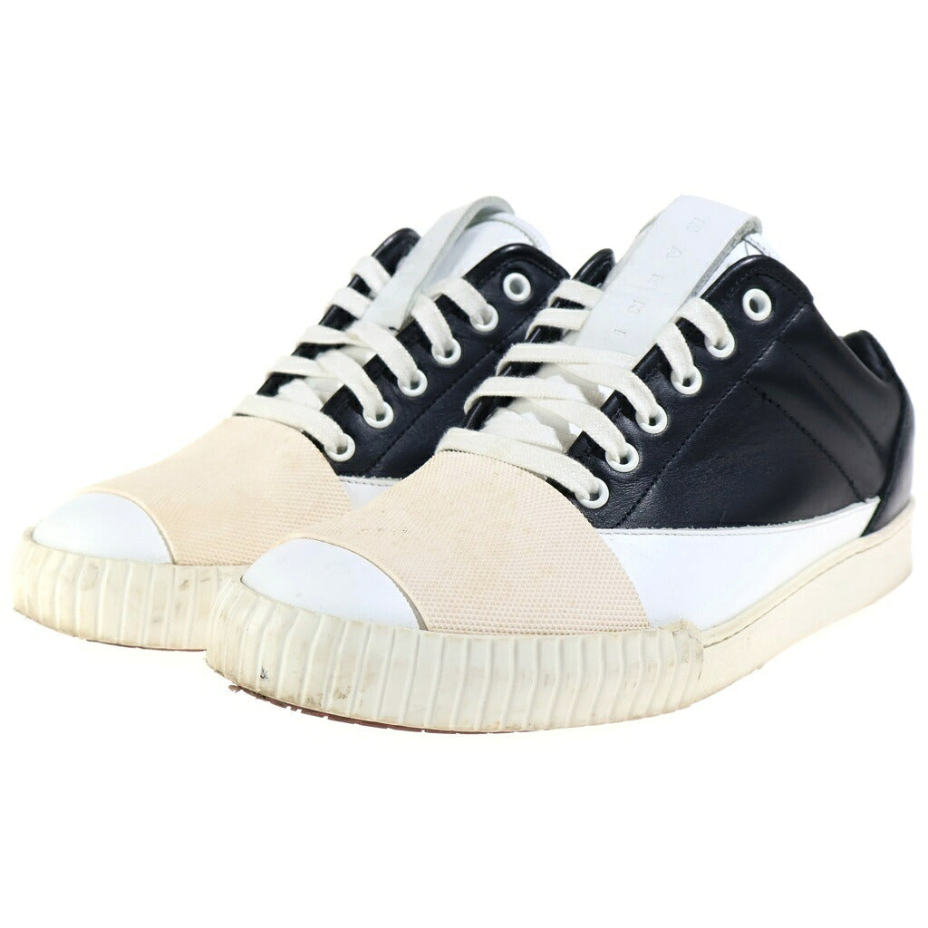 MARNI(マルニ) 16AW バンデッド レザーローカットスニーカー ブラック/ホワイト