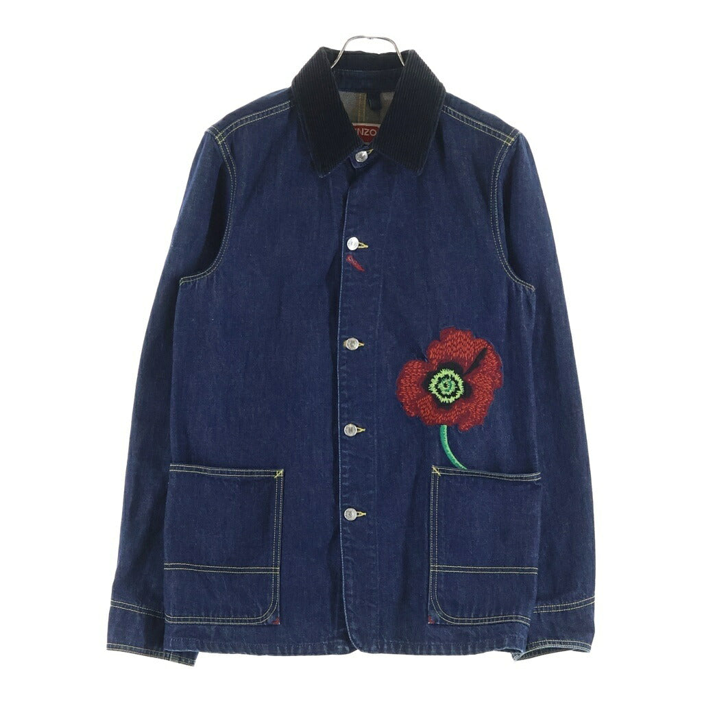 KENZO(ケンゾー) 22AW WORKWEAR DENIM JACKET フラワー刺繍 ワーカーデニムジャケット インディゴ FC65DV1019EB