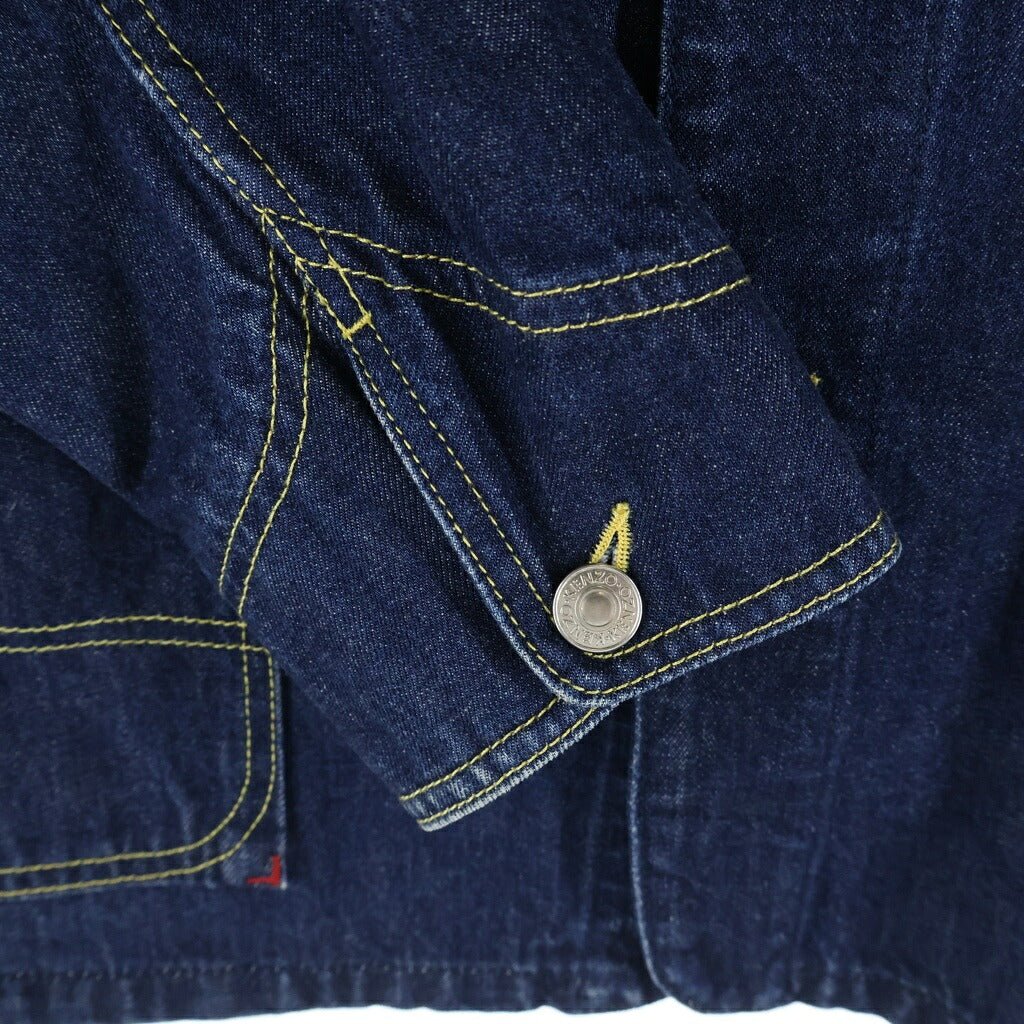 KENZO(ケンゾー) 22AW WORKWEAR DENIM JACKET フラワー刺繍 ワーカーデニムジャケット インディゴ FC65DV1019EB
