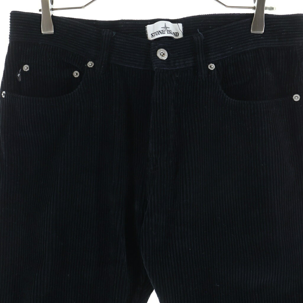 STONE ISLAND(ストーンアイランド) 18AW ロゴパッチ 太畝コーデュロイパンツ ブラック 6915J4B39