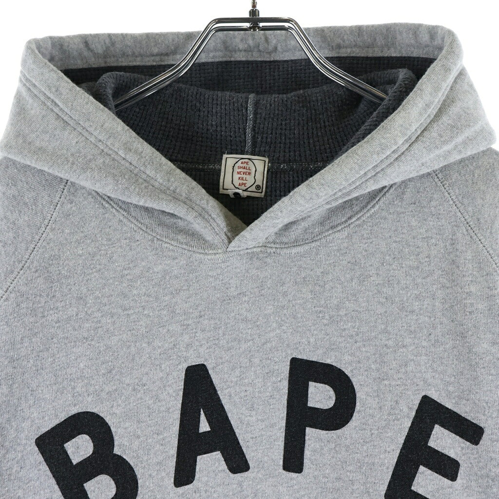 A BATHING APE(アベイシングエイプ) BAPE STA プリント プルオーバーパーカー グレー