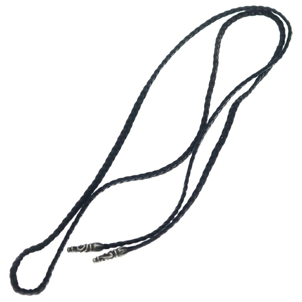 CHROME HEARTS(クロムハーツ) LEATHER BRAID SCROLL ネックレス レザーブレイドネックレス ブラック/シルバー BCA377